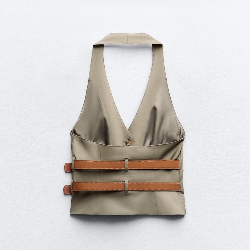 Zara BELTED HALTER VEST - Picture 4 of 8